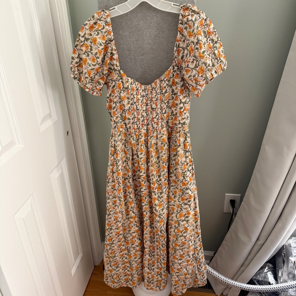 dRA Los Angeles Cotton Embroidered Dress Size M Boho Cottagecore Romantic